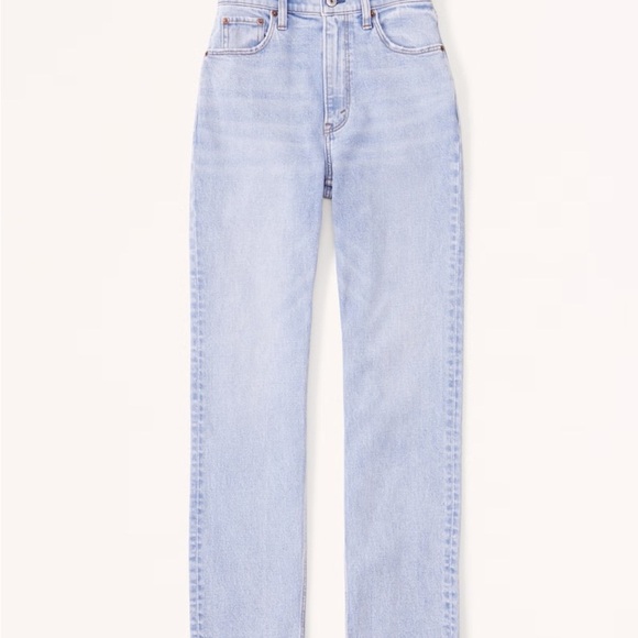 Abercrombie & Fitch Blue The Ankle Straight Ultra High Rise Leg Jeans - Picture 8 of 10